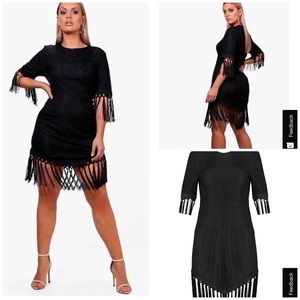 Boohoo plus - tassel trim lace dress